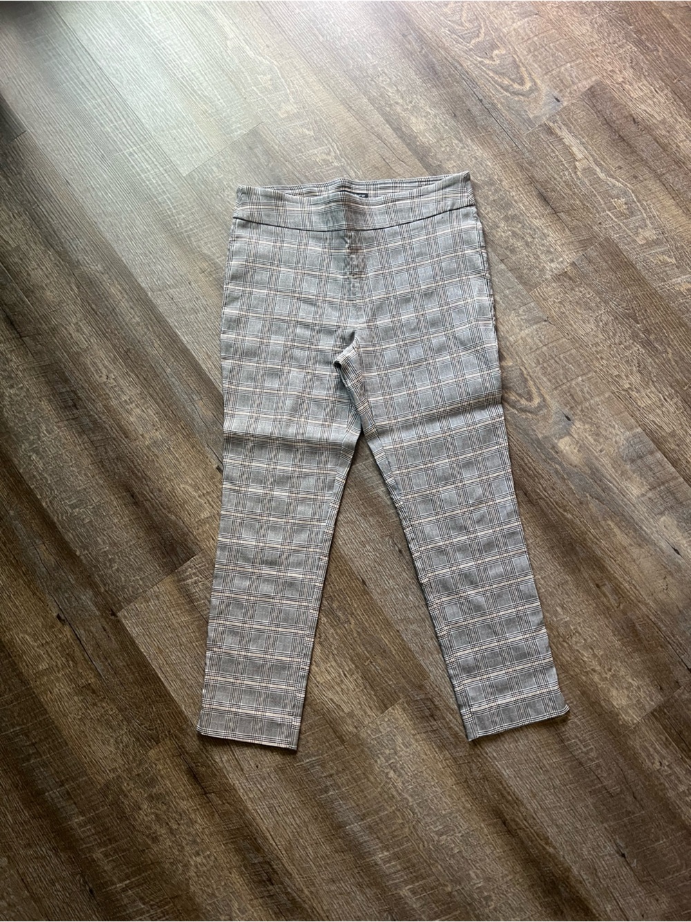 Counterparts Gray Plaid Skinny Ankle Pants